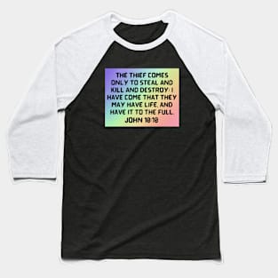 Bible Verse John 10:10 Baseball T-Shirt